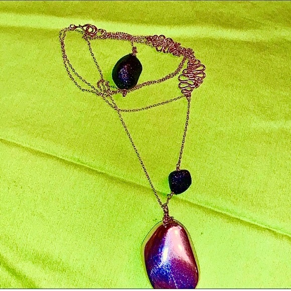 Lava Rock & Sterling Silver Necklace Powerful 34” - Picture 5 of 16